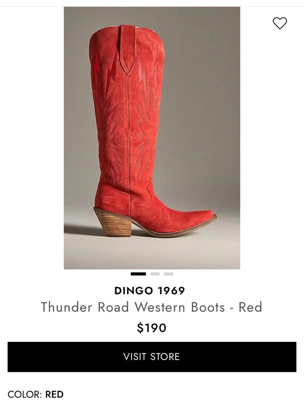 dingo Thunder Road Western Boots Red Suede - Picture 8 of 8